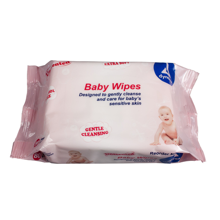 DYNAREX Baby Wipes unscented With resealable Label - 5"x7" 1327